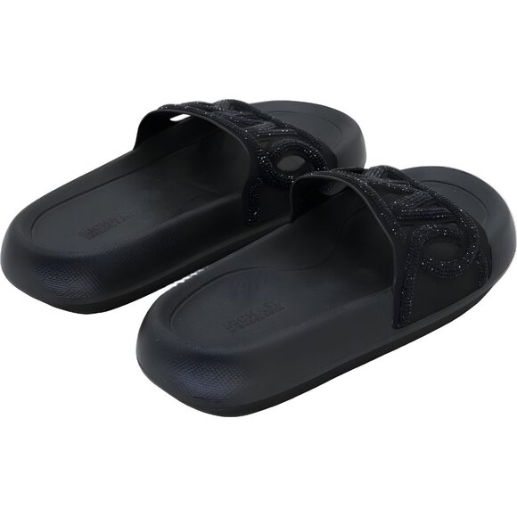 Michael Kors MK Splash Crystal Slide Sandals Black Embellished Women's US 5 - Picture 3 of 6